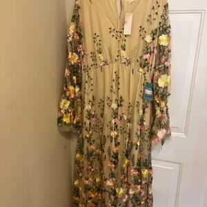 One Loved Babe embroidered flower dress, size 1XL
